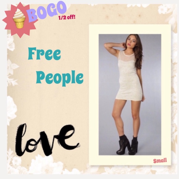 2/40 Free People Antique White Mini Dress - Picture 5 of 8